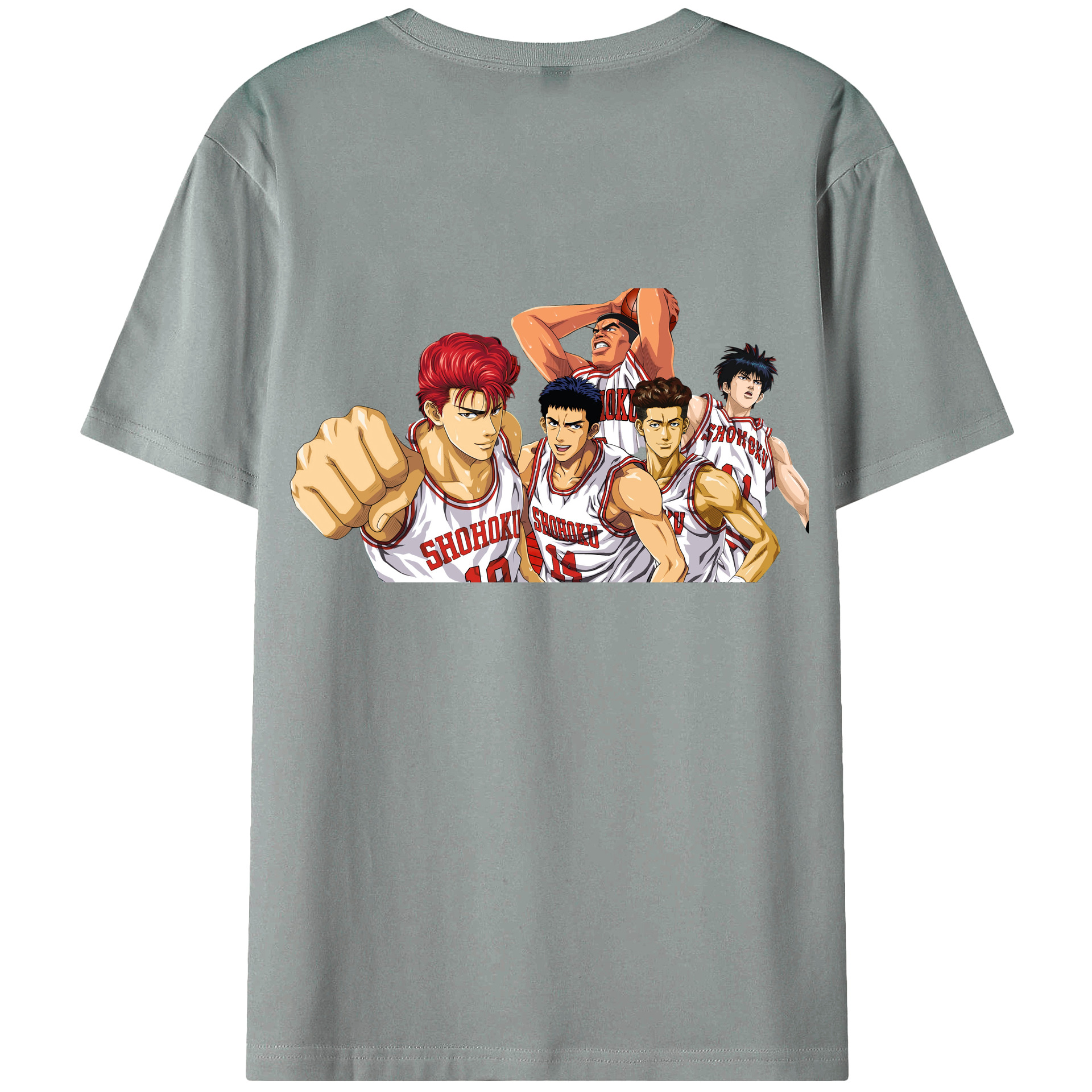 （画像用） SLAM DUNK／スラムダンク 綿100％ メンズ半袖Tシャツ（バックプリント） 通気性